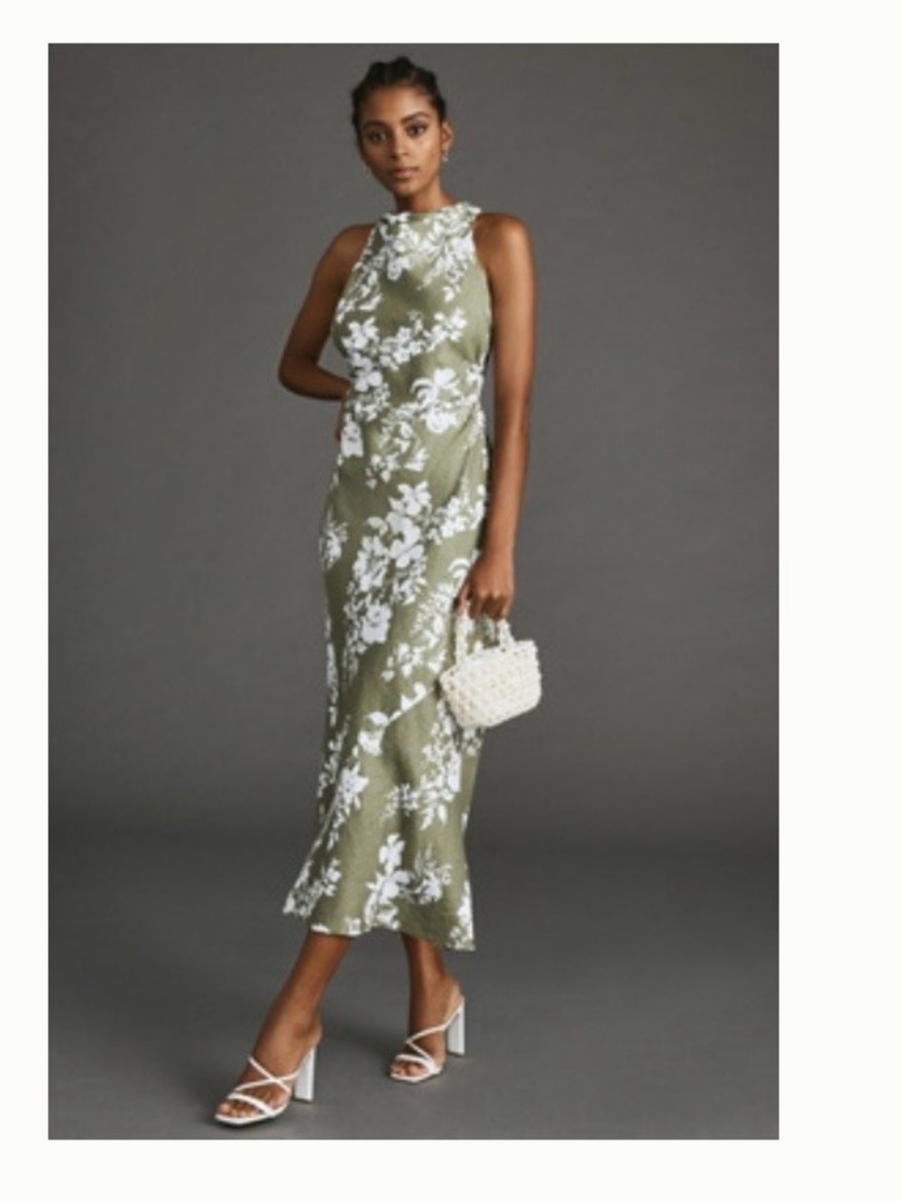 Reformation Olive Green Floral Maxi Dress